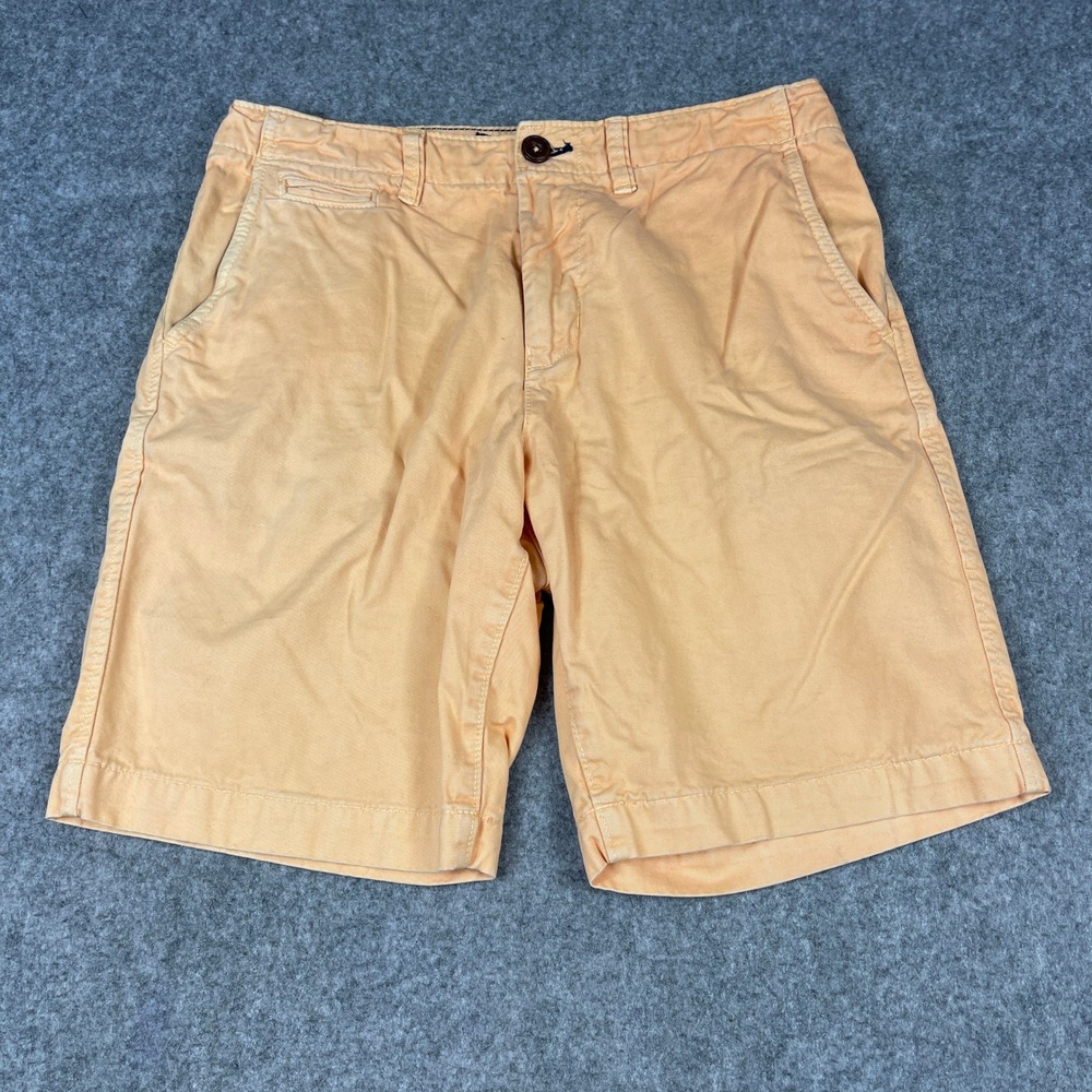 American Eagle Classic Chino Shorts Mens 30 Peach Orange Cotton Twill 11" Baggy